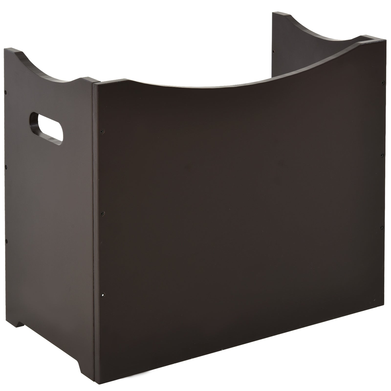 Dog Bowl Feeding Station, Height-Adjustable, Stainless Steel, Dark Brown MDF