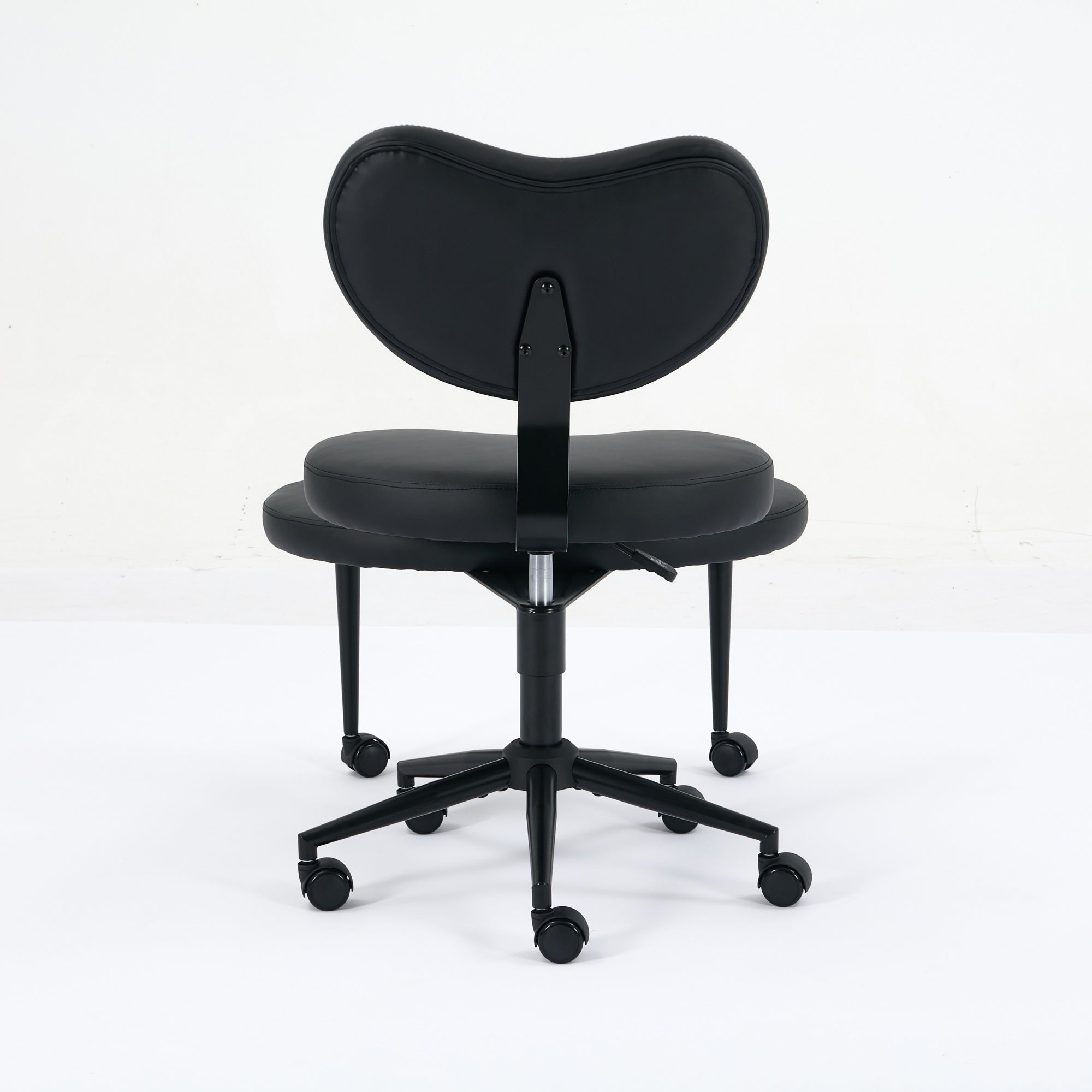 Meditation Chair Plus, Cross Legged Desk Chair with Wheels and Lumbar Support, Black PU