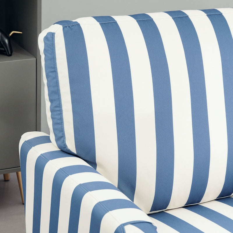 Modern Cuddle Chair, Velvet Single Sofa Armchair, Blue and White