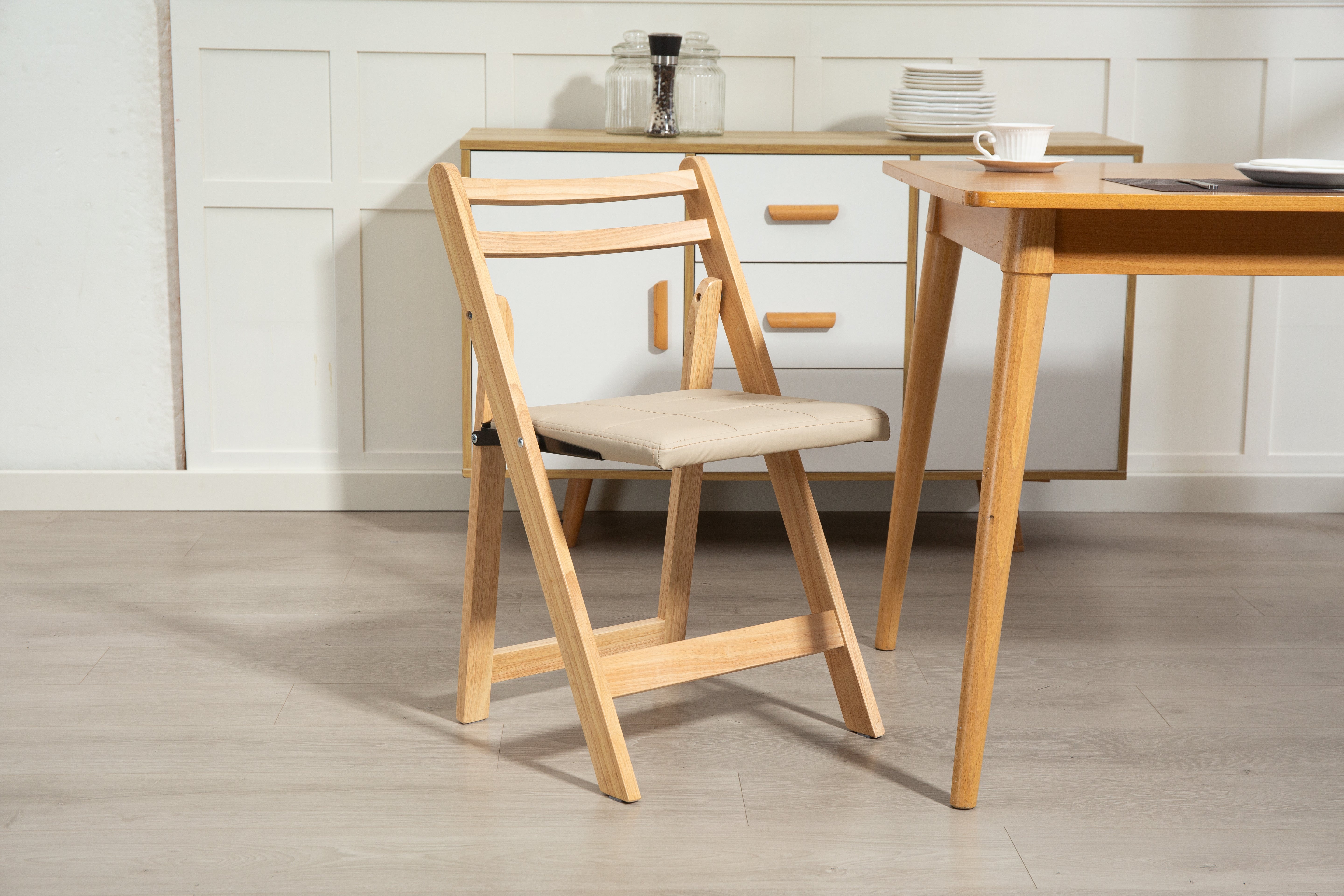 Folding Chair - Space-Saving Durable Design - Solid Wood