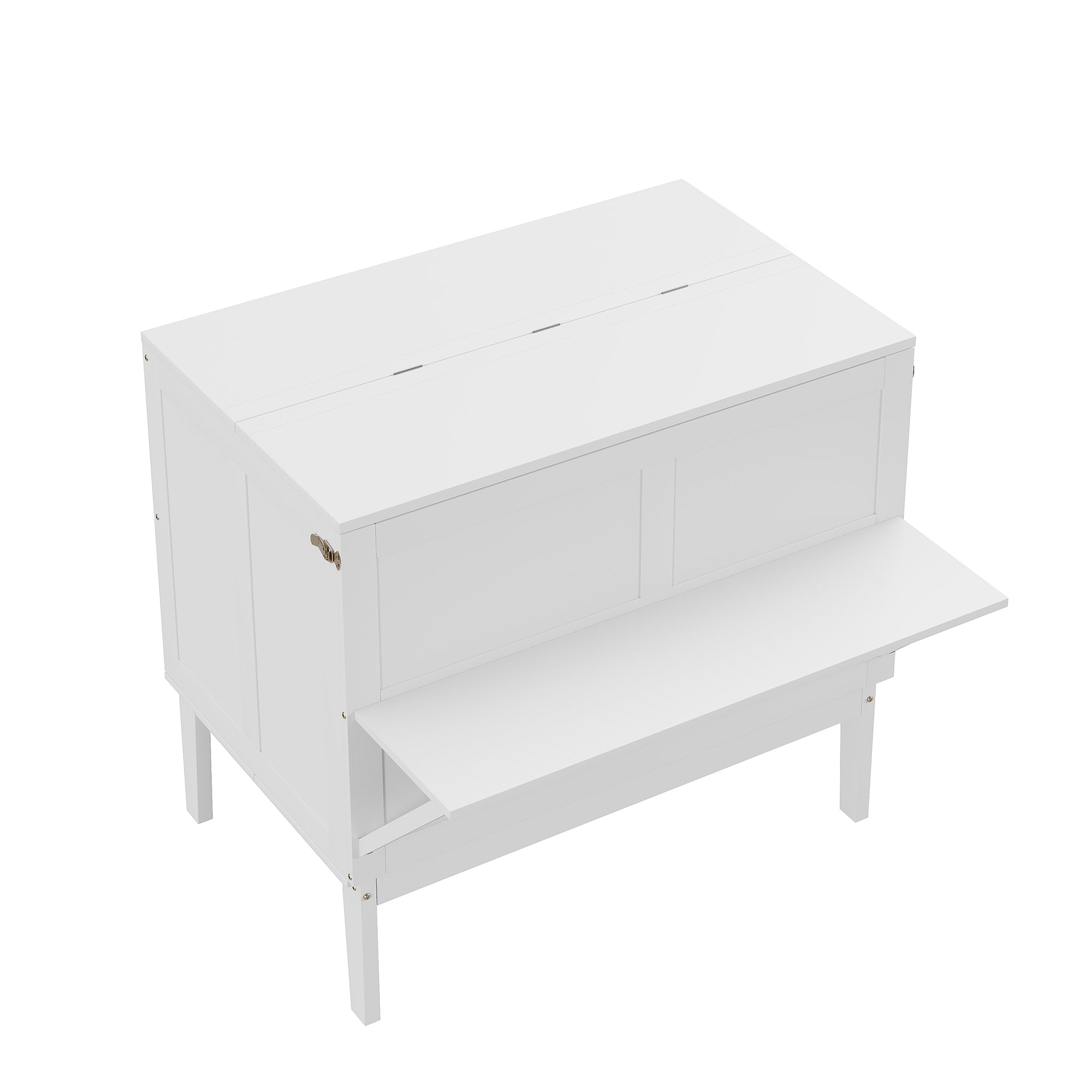 Wall Bed, 90x200 cm, Slatted Frame, Youth, White