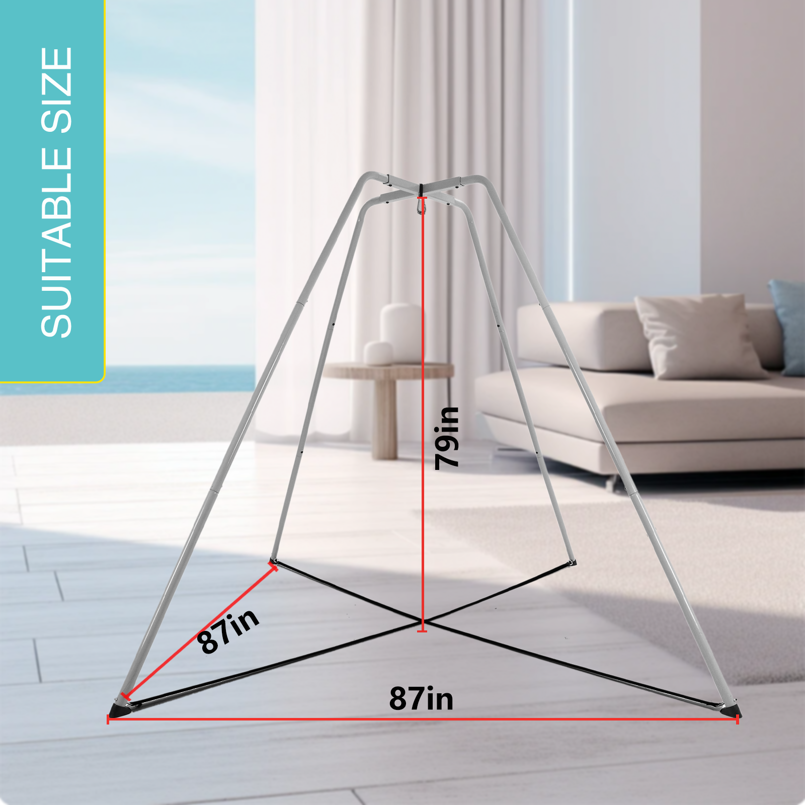 Swing Stand with Hanging Set, Includes Frame Only, Grey