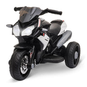 Electric Kids Motorcycle, Lights & Sounds, 3 km/h, Rechargeable, Black/White