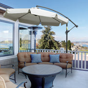 Banana Parasol Cantilever Umbrella 2.7m Crank Handle Cross Base, Cream White