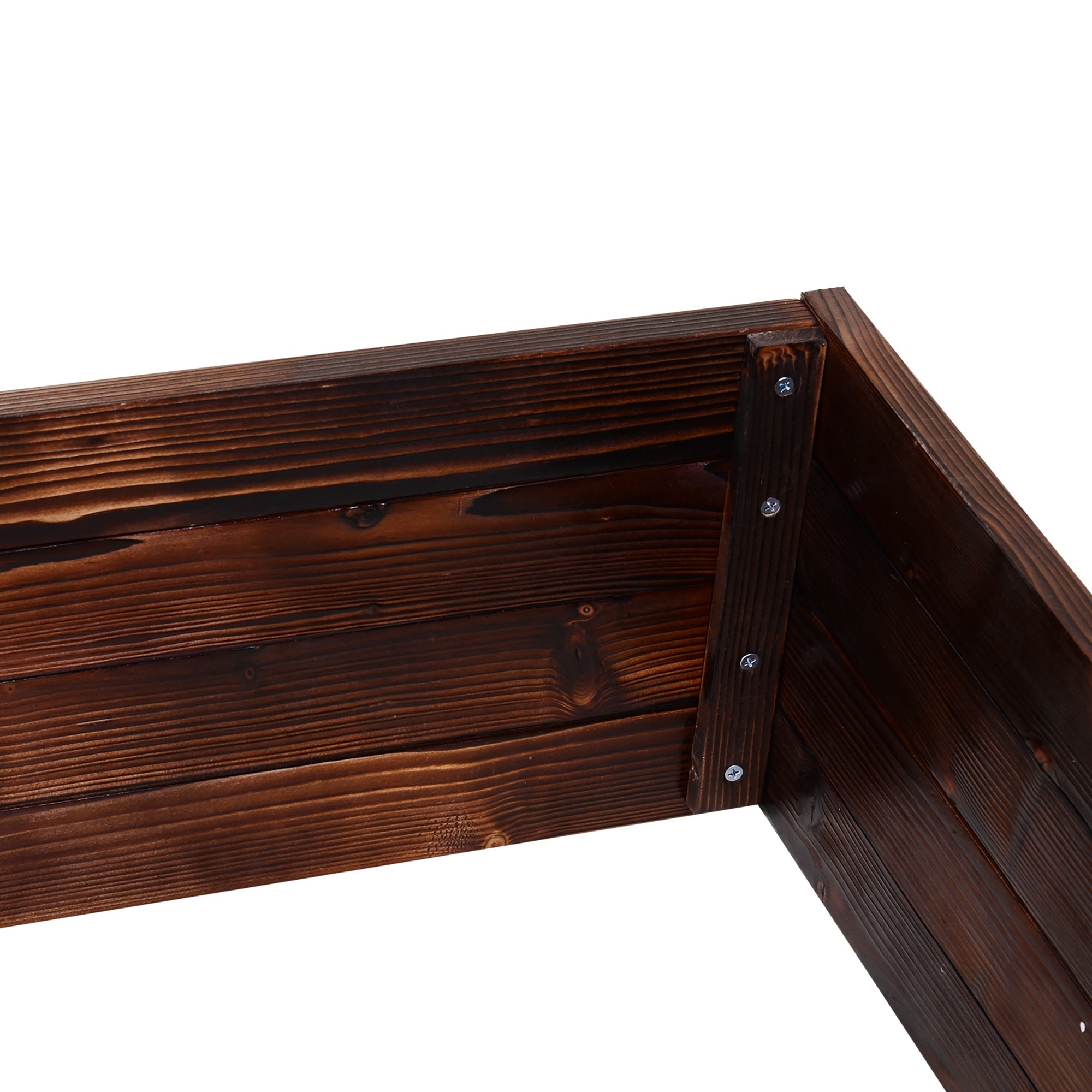 Raised Bed Planter Box, Vegetable Herb Solid Wood, Dark Brown