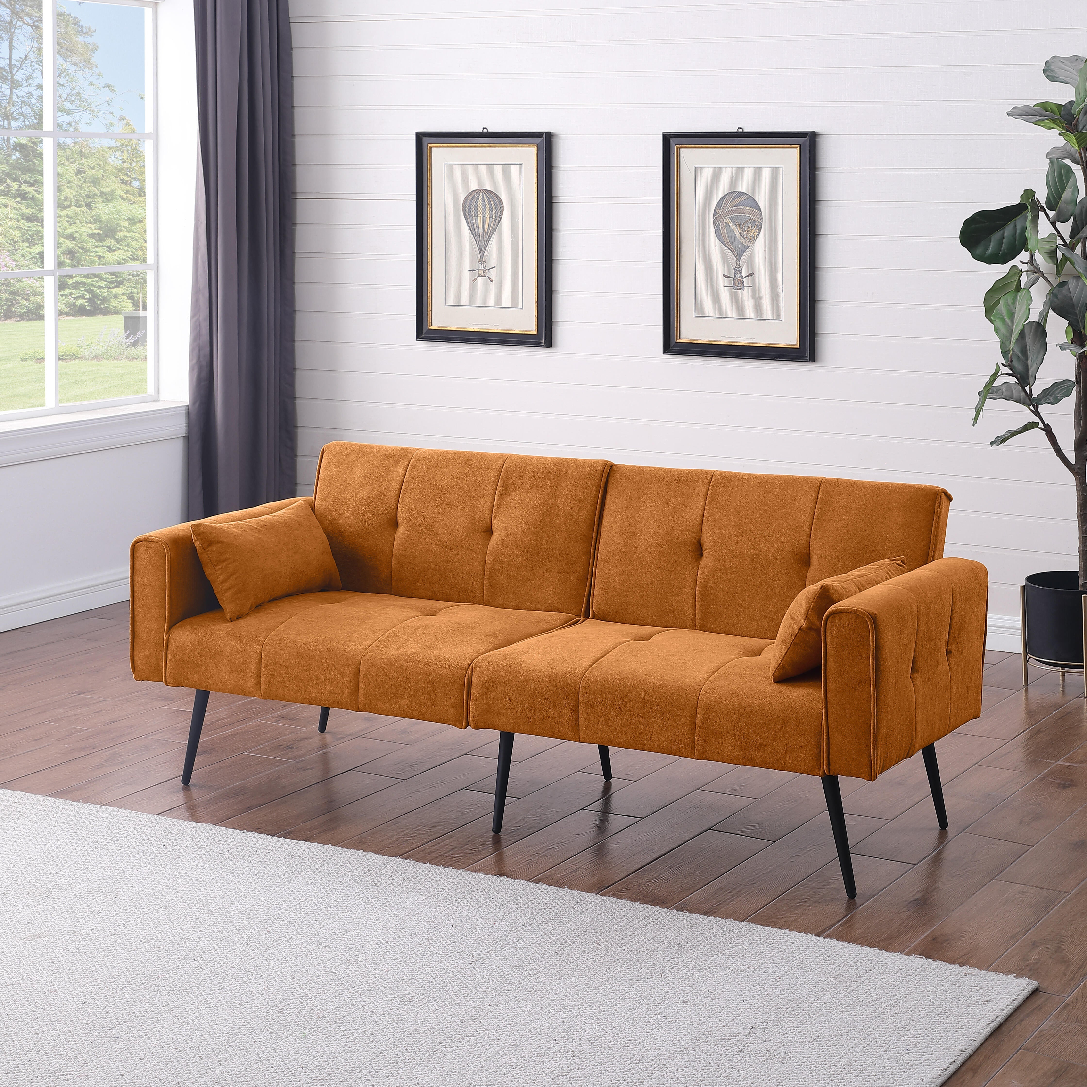 Best Choice Products Futon Sofa Bed Modular Foldable Sleeper 68" Fabric