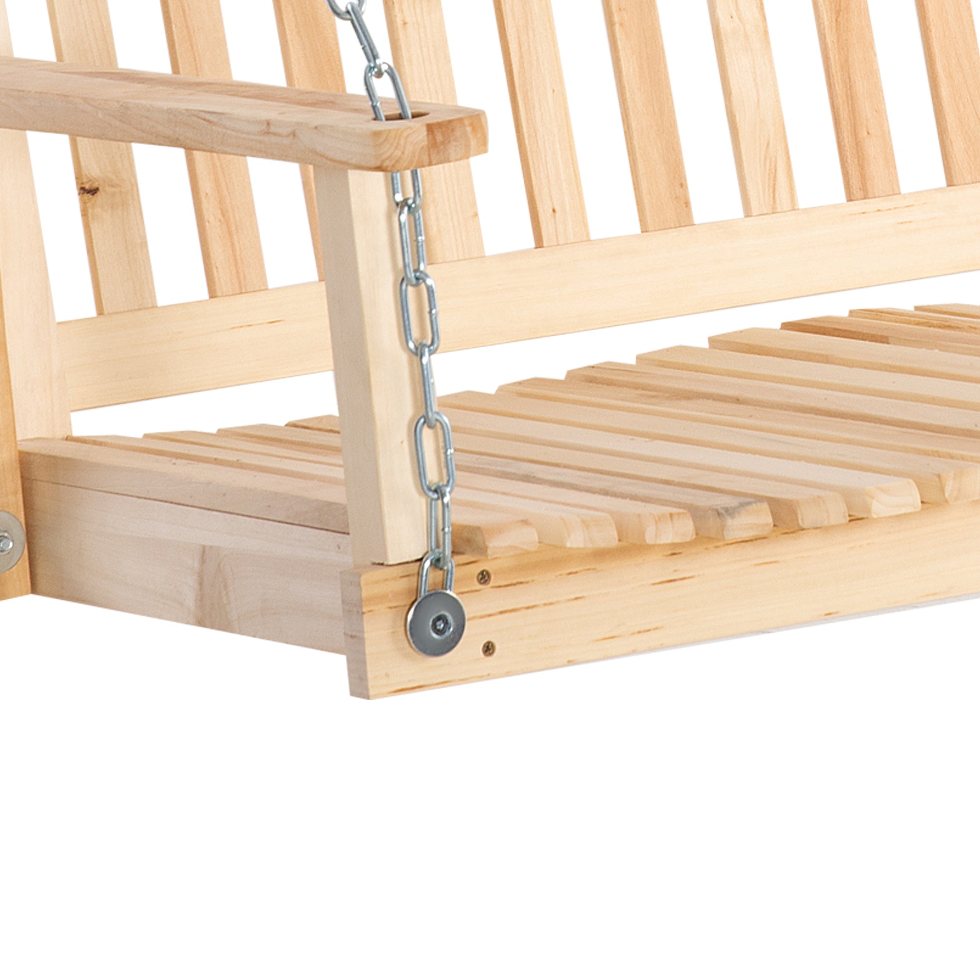 Garden Swing 2-Person Hanging Bench for Patio Solid Wood Rustic Design
