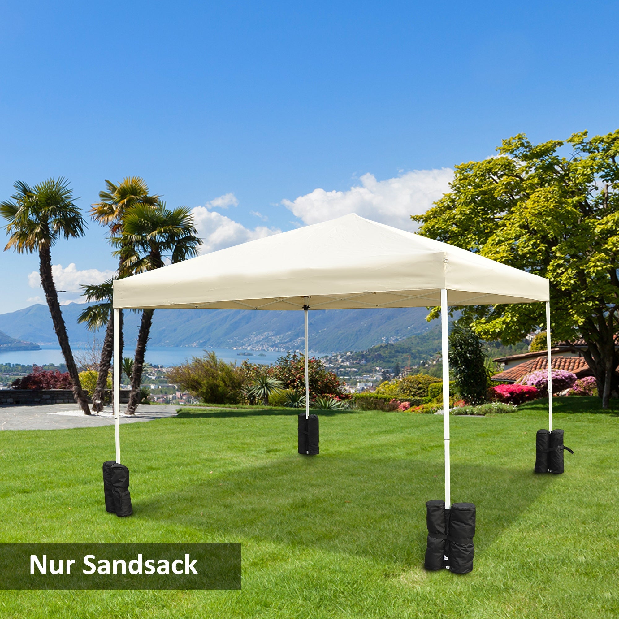 Pavilion Stand Set 4-Piece Folding Tent Stability Black