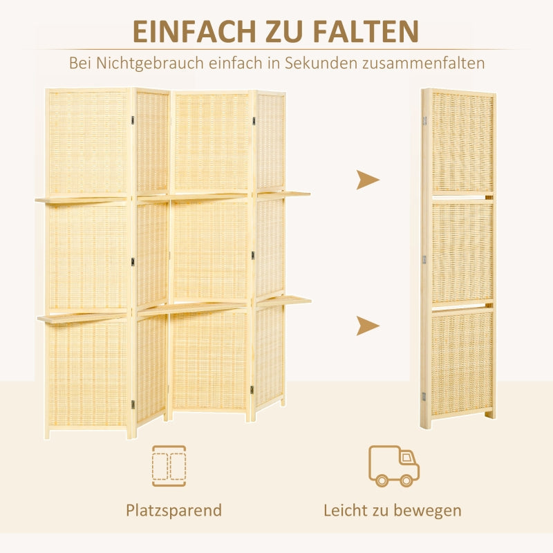 Bambus Raumteiler, 2 Regale, klappbar, Natur