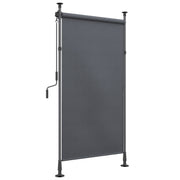 Vertical Awning/Balcony Blind 150 x 220-310cm Crank Weatherproof Polyester Dark Grey