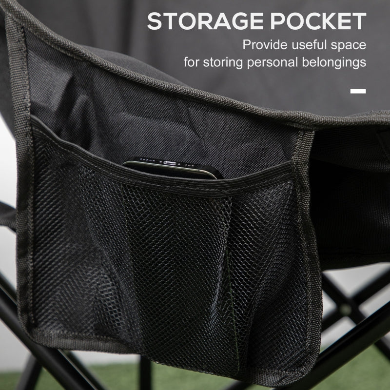 Camping Chair, Lightweight Folding with Carrying Bag and Pocket, Black