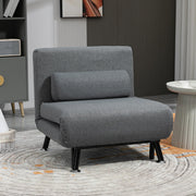 Sleeper Chair Folding Bed Adjustable Backrest, Dark Grey