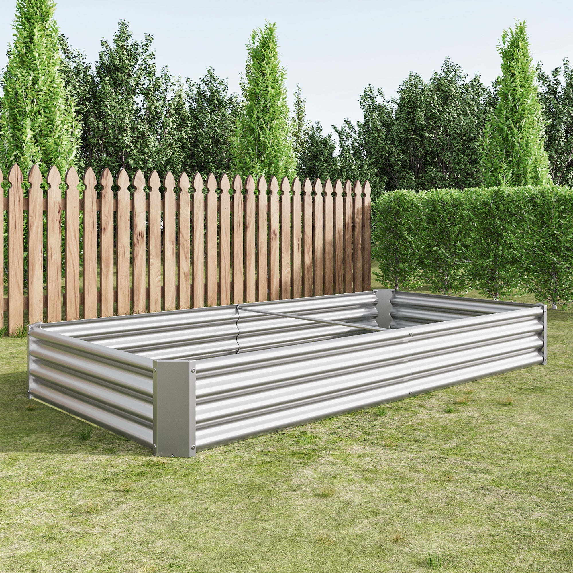 Raised Bed Metal Plant Bed, Robust Sheet Steel, Rust Protection, Stable Design, for Vegetables, Herbs & Flowers Anthracite