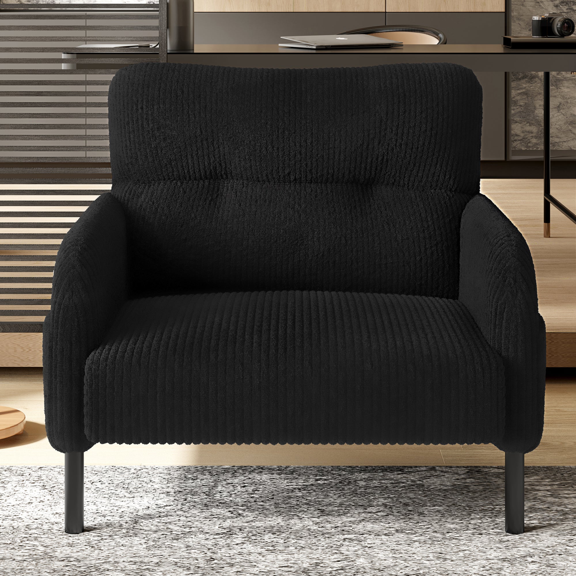 Sofa/Chair Comfortable with Side Pockets, Solid Structure - Velvet Fabric