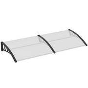 Vordertürüberdachung, 75x195x23 cm, 5mm Polycarbonat, Transparentes Aluminium