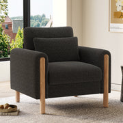 Modern Armchair, Thick Cushion Single Seater, Gray