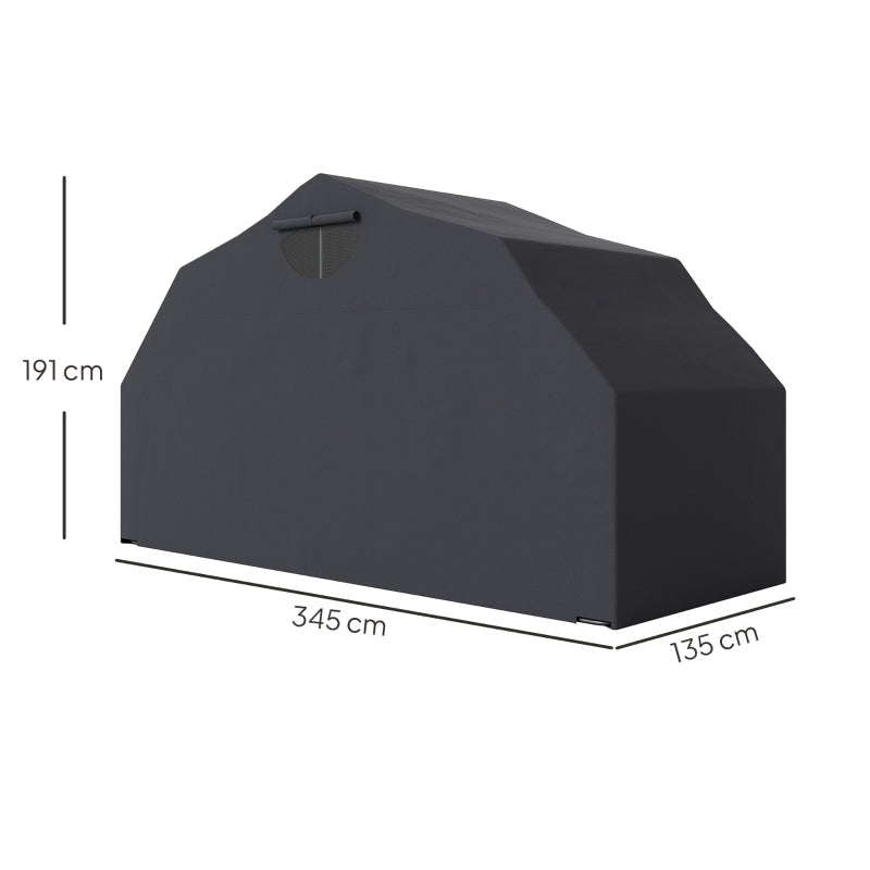 Motorcycle Cover, Foldable Outdoor Waterproof Winterproof XXL 345cm x 135cm x 191cm, Black