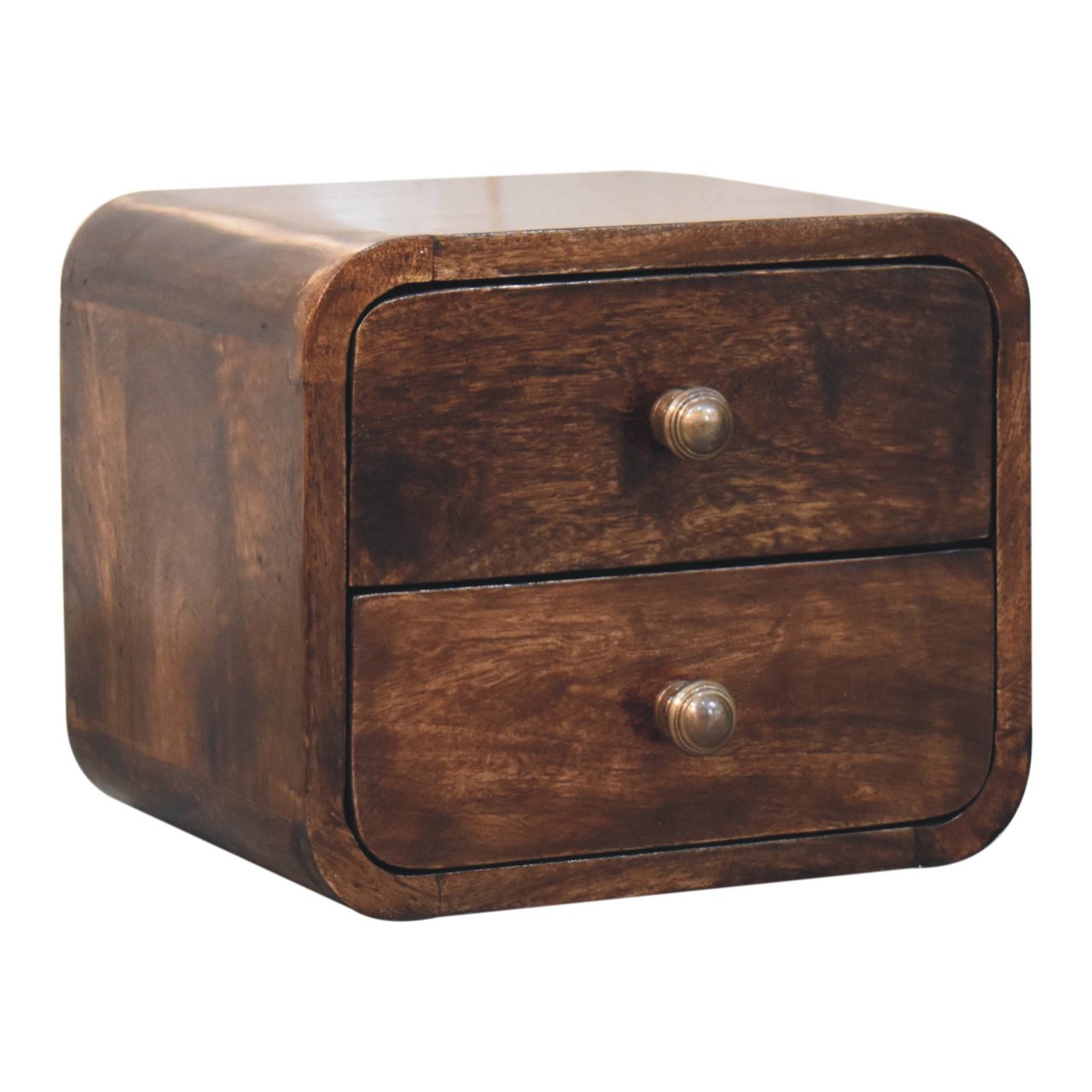 Mini Curved Wall Mounted Bedside - California Walnut