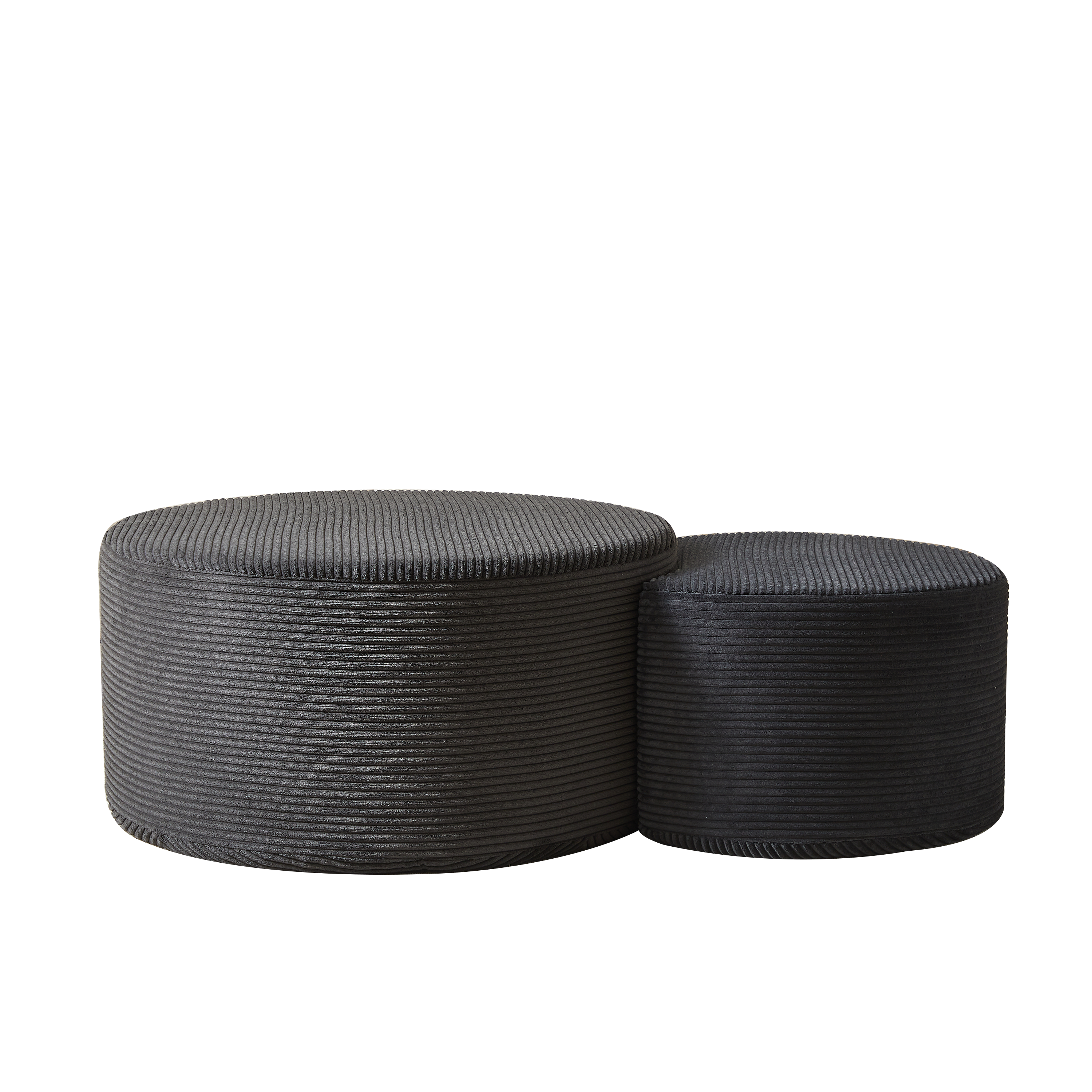 Coffee Table Set, 2-Piece Upholstered Round Foam