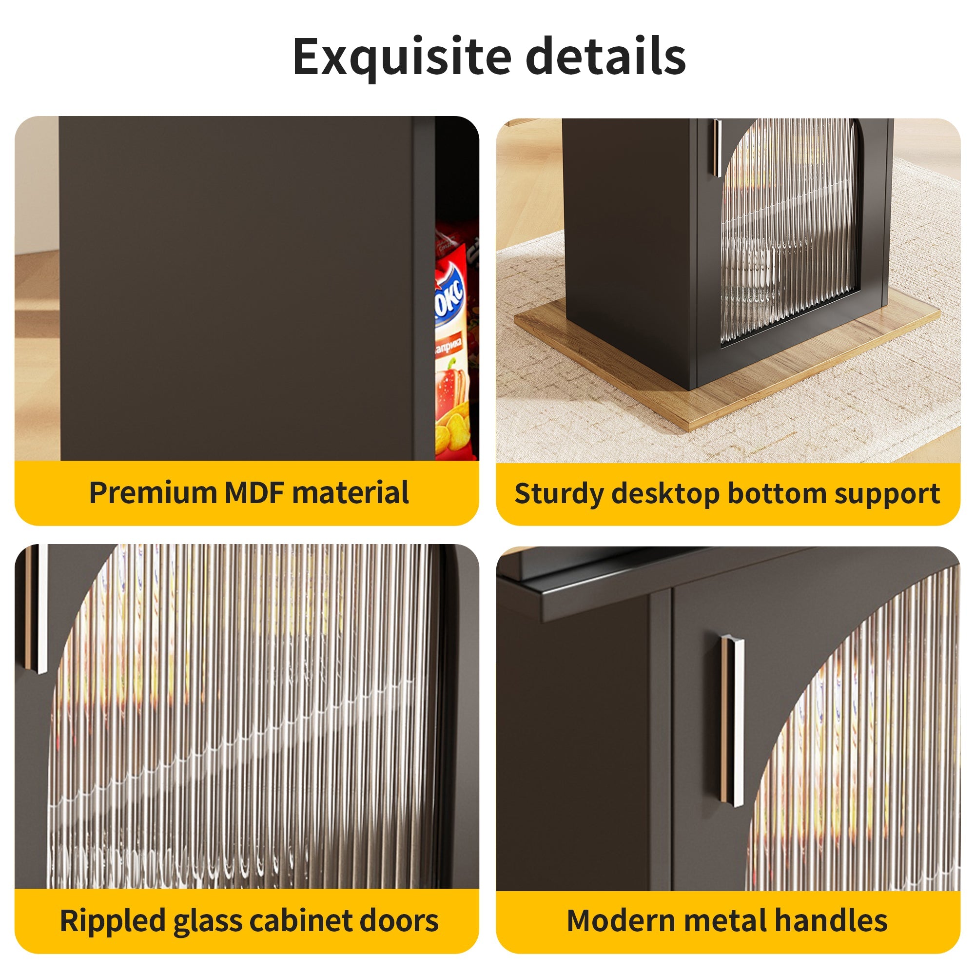 Telescopic Dining Table Extendable Space-Saving Storage Shelf natural + black