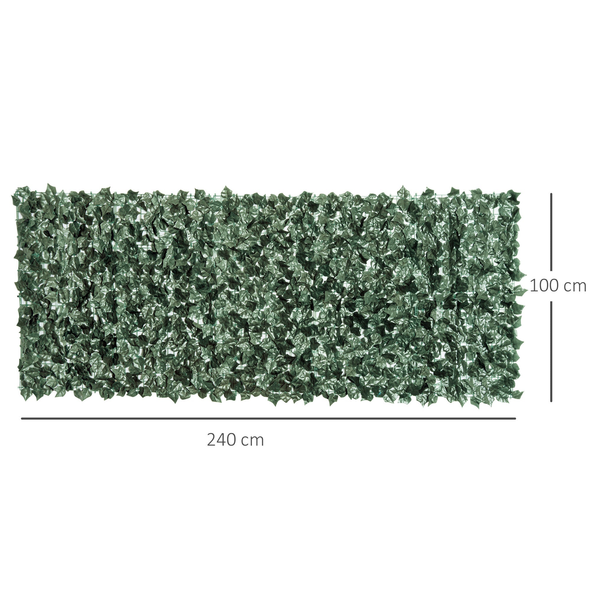 Artificial Leaf Hedge Screen Privacy Fence Panel, 2.4M x 1M, Dark Green