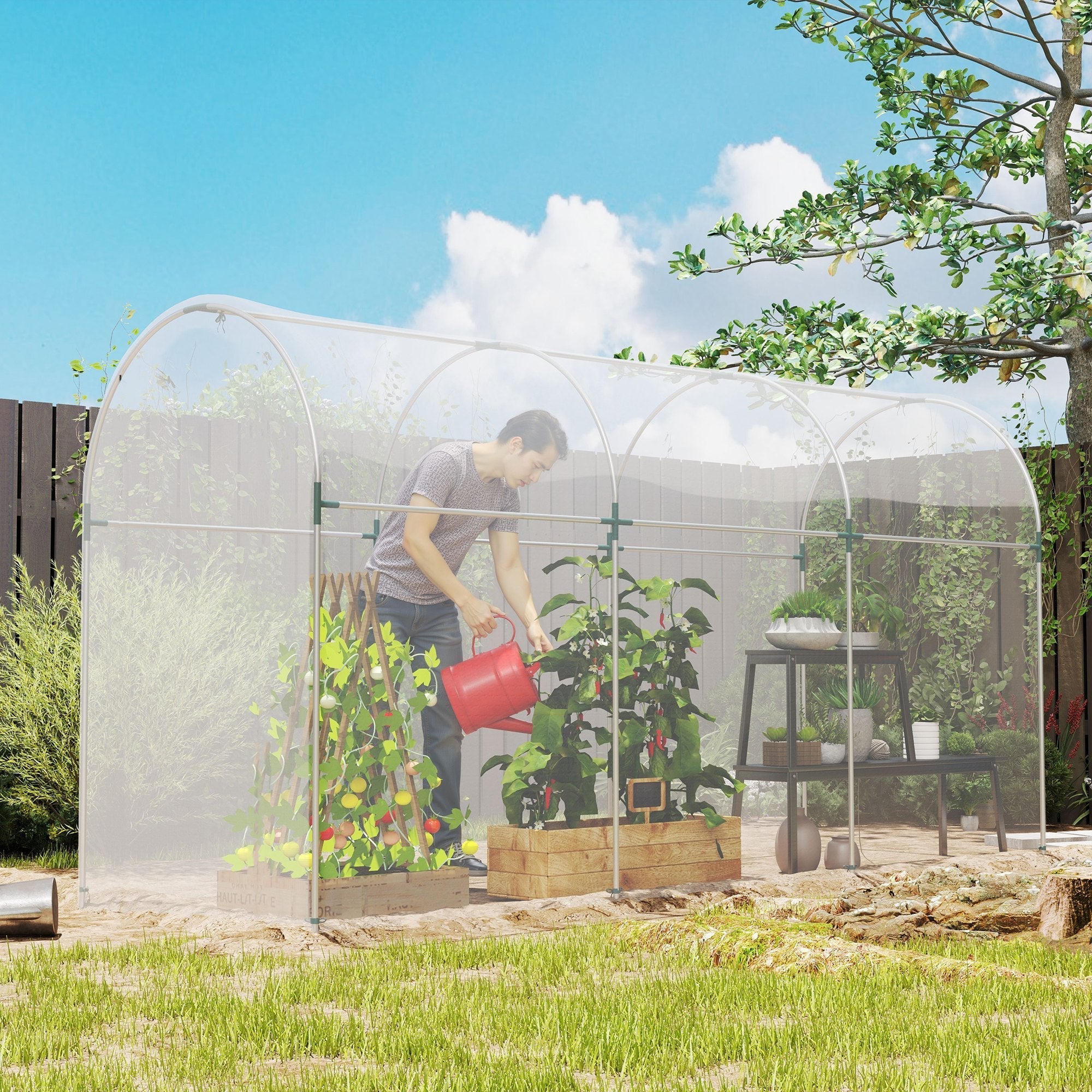 Gewächshausfolie, 6x10m Wasserdicht UV-Schutz, Transparent Kunststoff