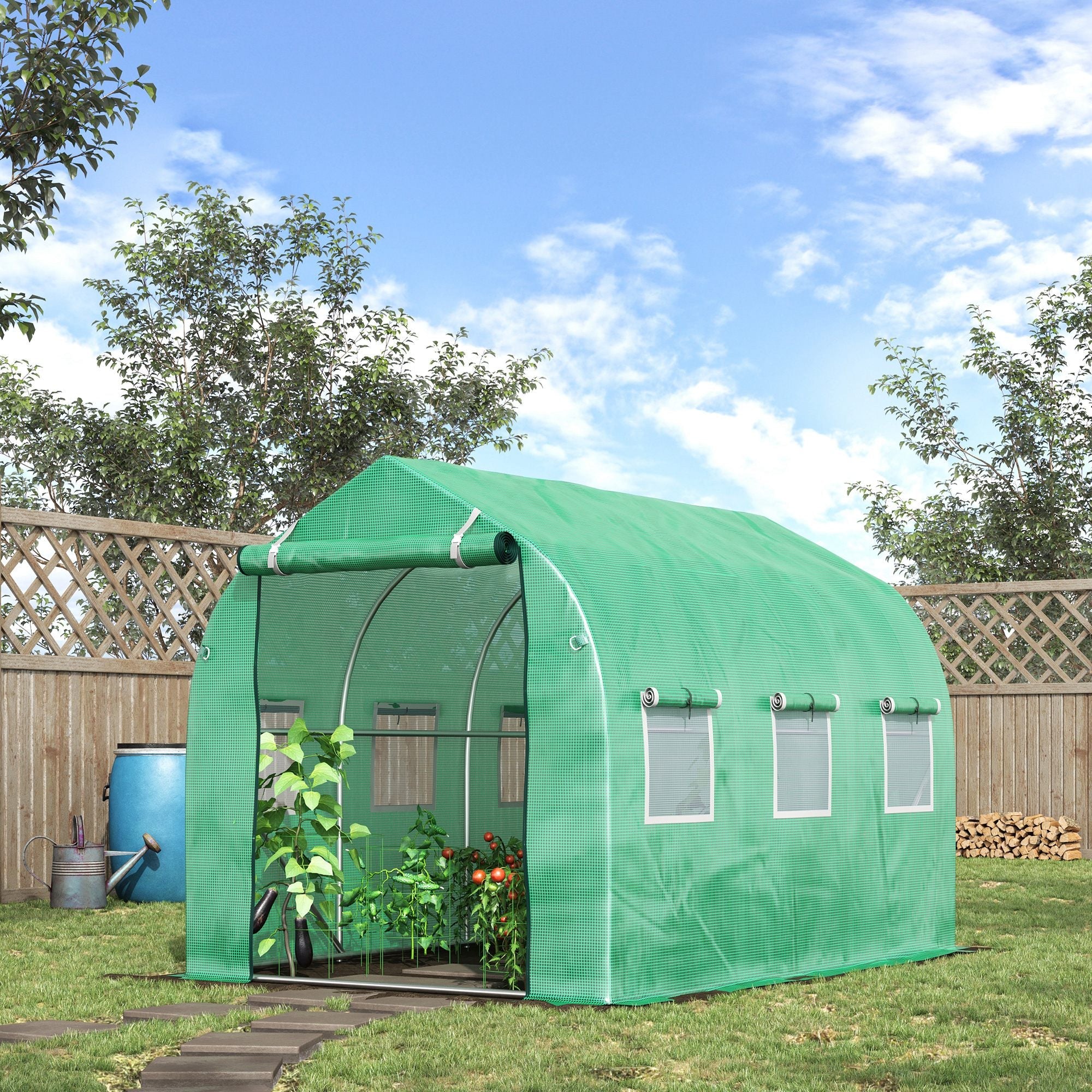 Polytunnel Greenhouse, Walk-in with Windows & Door (3 x 2 M)