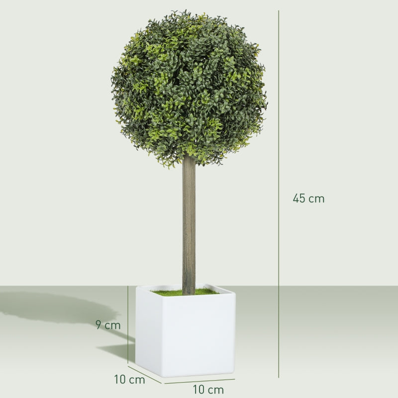 Artificial Boxwood Topiary Balls, Set of 2, 45cm, Plastic