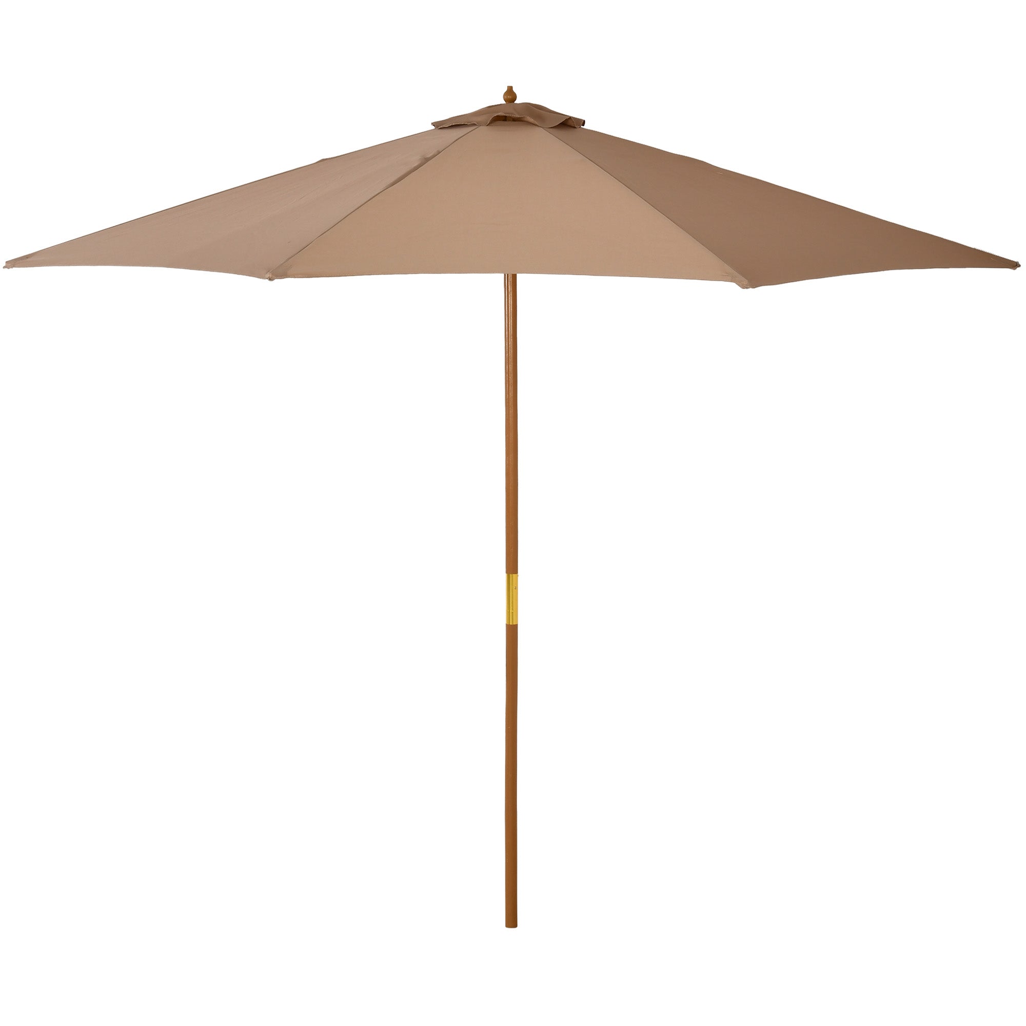 Wooden Parasol 300cm Garden Balcony Bamboo, Khaki