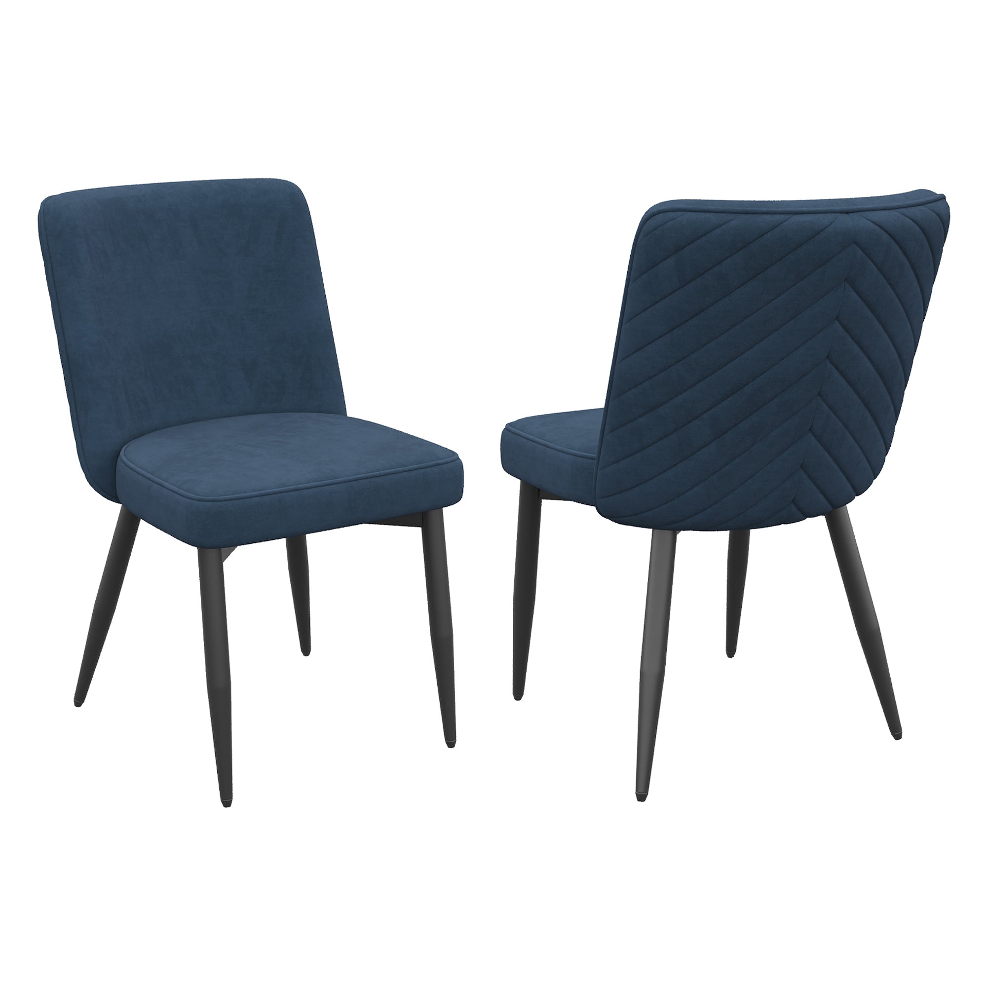 2 Dining Chairs, Comfortable Modern Style, Dark Blue Velvet Fabric