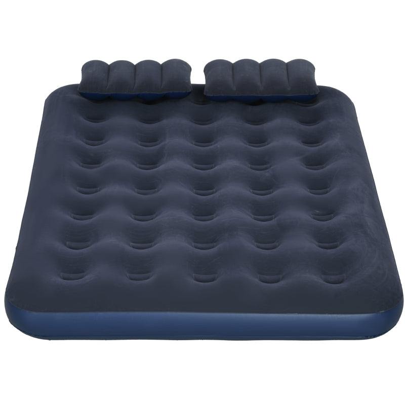 Airbed Double Air Mattress with Hand Pump & Pillow, Blue