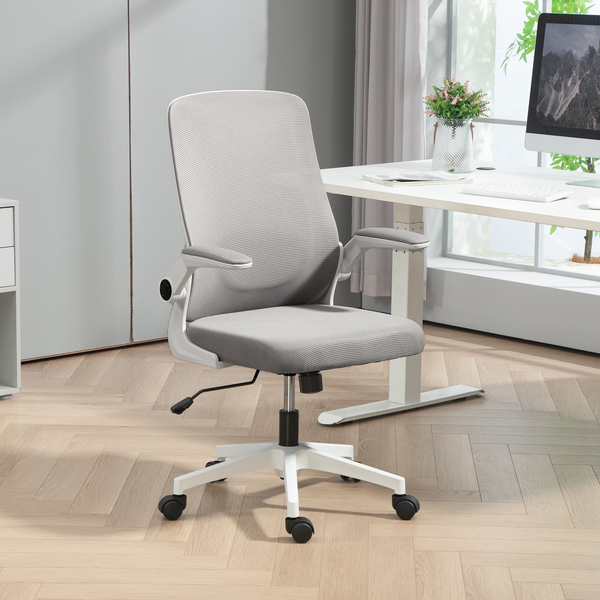 Office Chair Adjustable Mesh Back - Grey