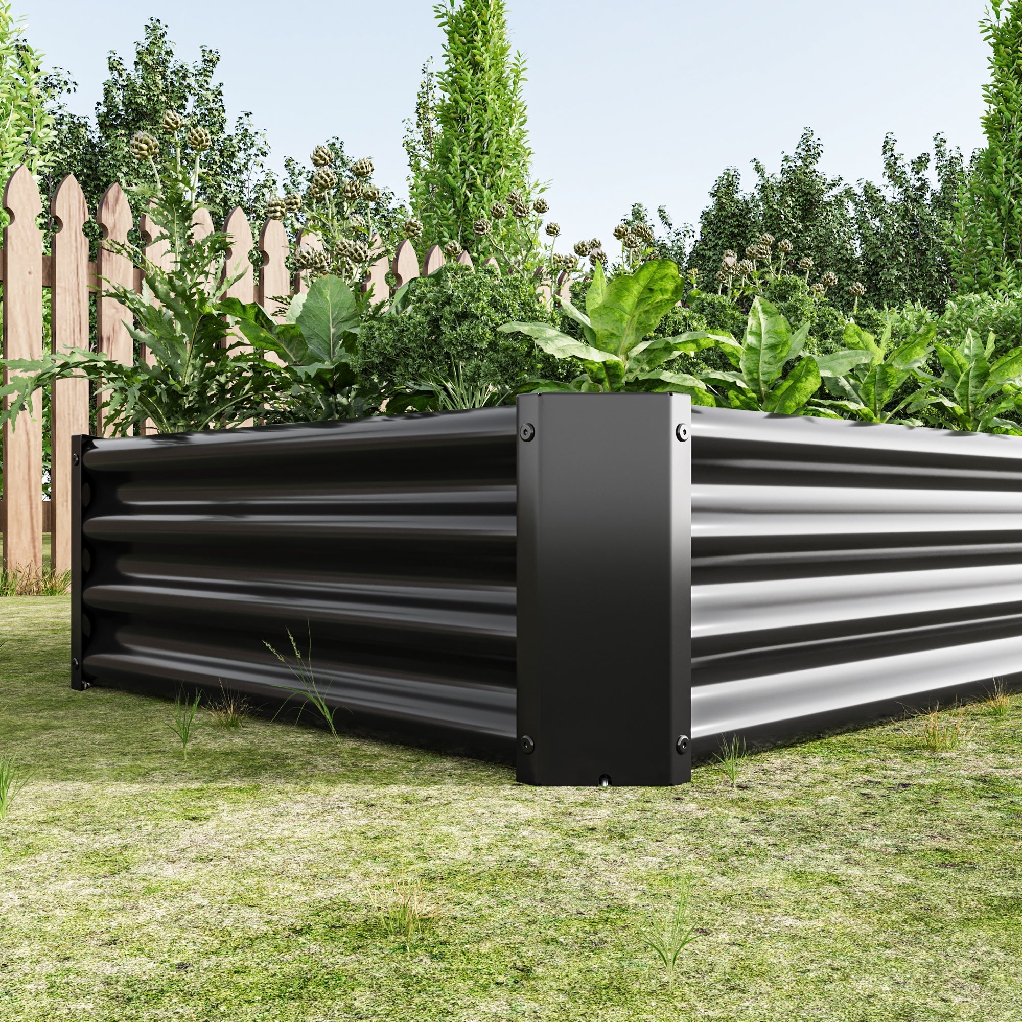Raised Bed Metal Plant Bed for Garden, Robust Sheet Steel with Rust Protection Anthracite