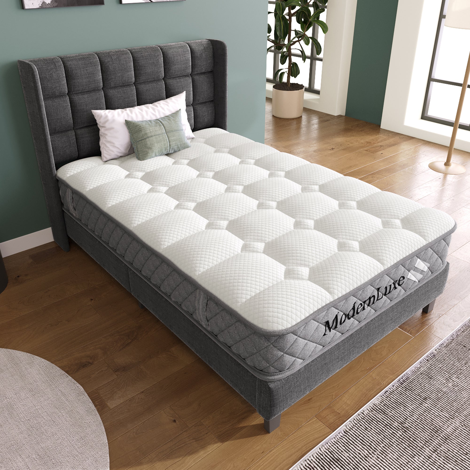 Orthopedic cold foam Single mattress 90x200cm 7-zone pocket spring core H3 medium firm OEKO-TEX certified 20cm height with 4 handles vacuum packed