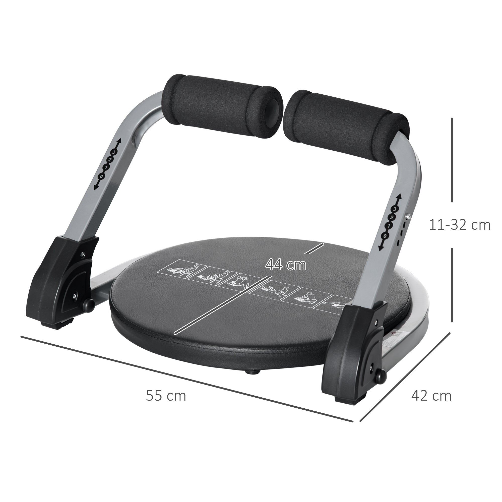 Bauchtrainer, faltbarer höhenverstellbarer Multi-Trainer, Metall