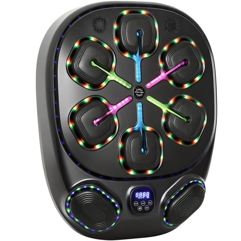 Music Boxing Machine with Dual Striking Zones and 9 Speeds, Bluetooth Gloves, LED
