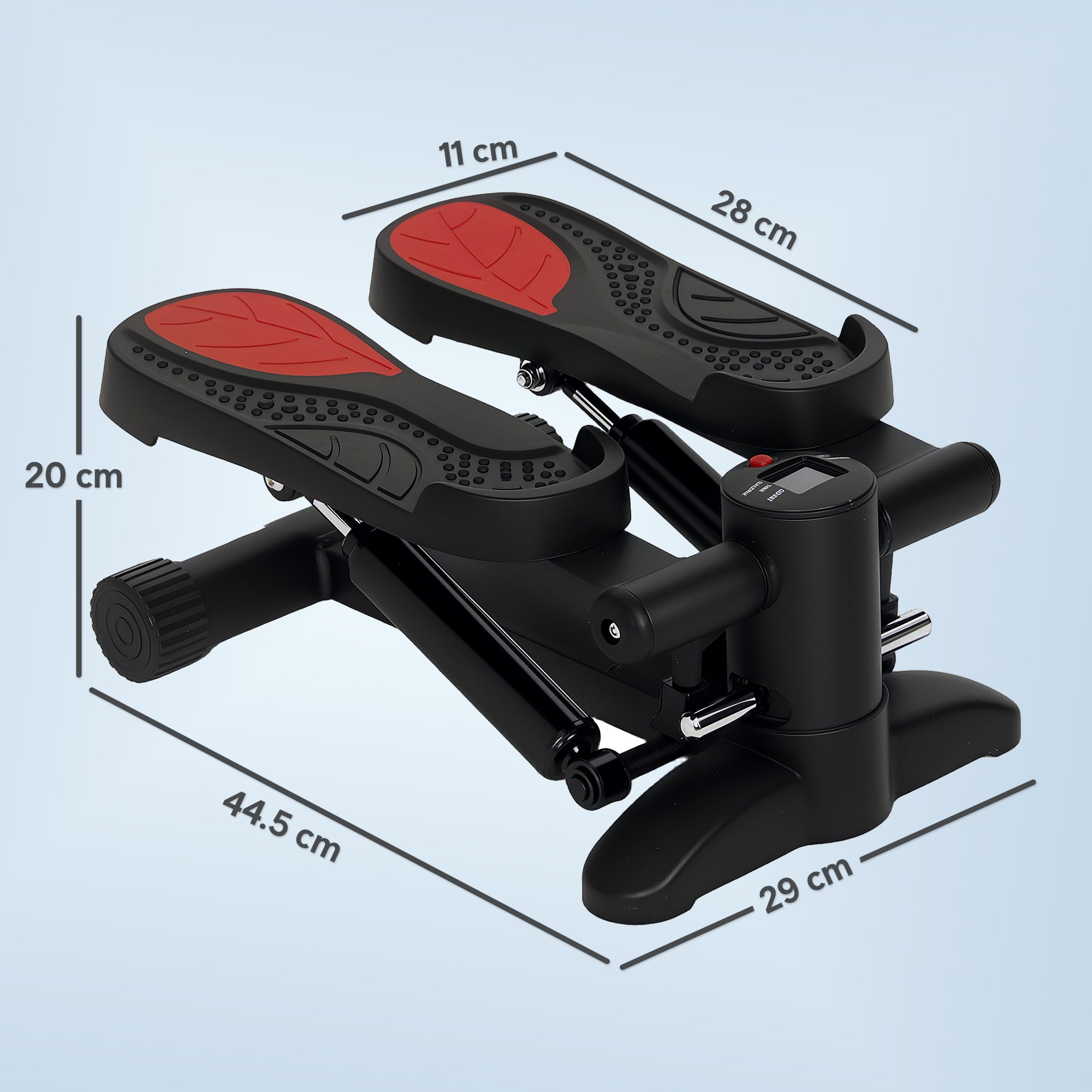 Mini Stepper Home Trainer LCD Display 100kg Capacity, Black