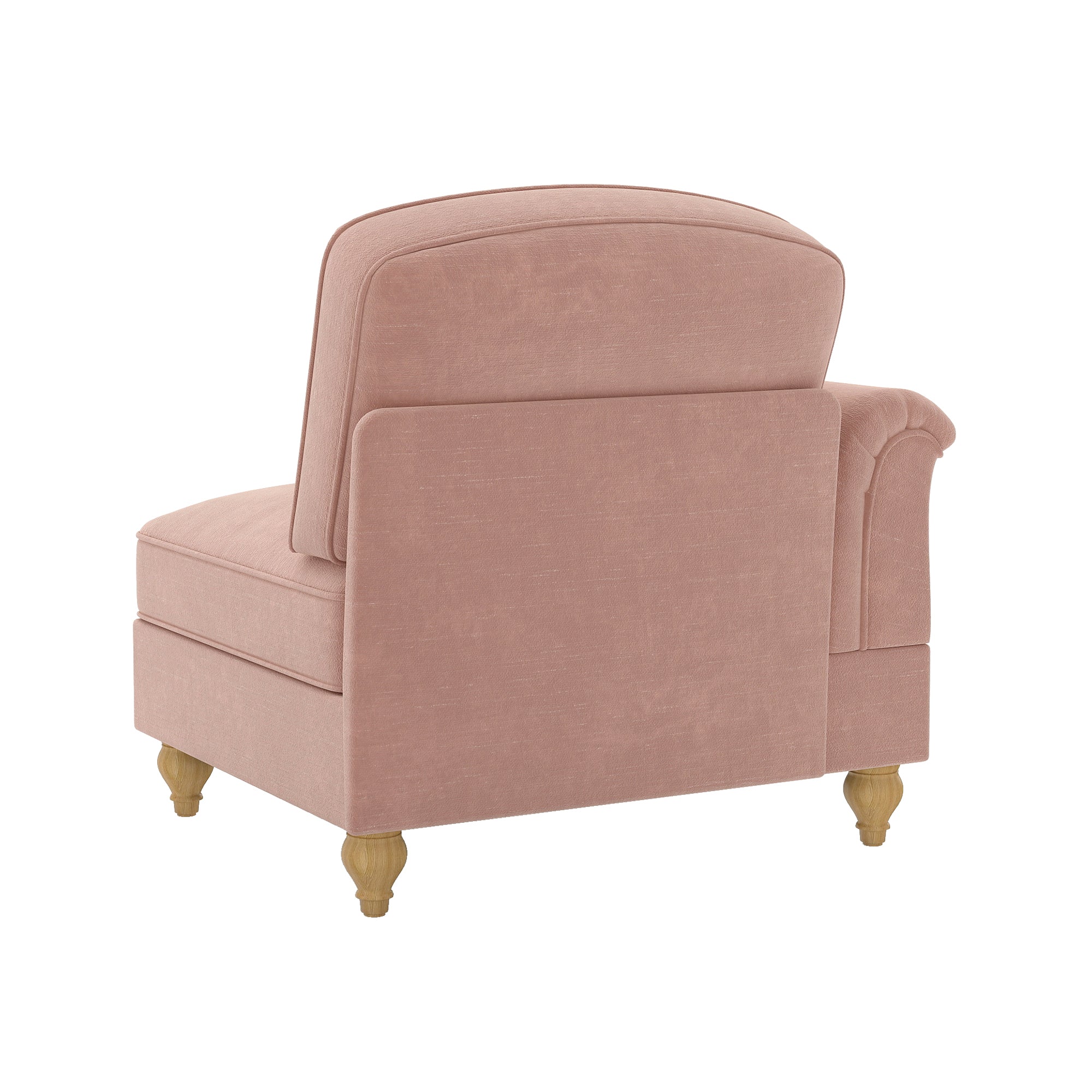 Windsor Sofa with Removable Ruffle Skirt and Cushion, Pink Chenille