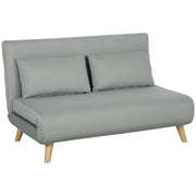 Recliner chair, folding bed with bed function, lumbar cushion, adjustable, up to 250 kg, gray velvet