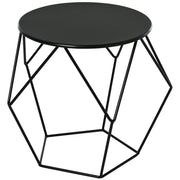 Round Coffee Table with Storage, Nesting, Metal