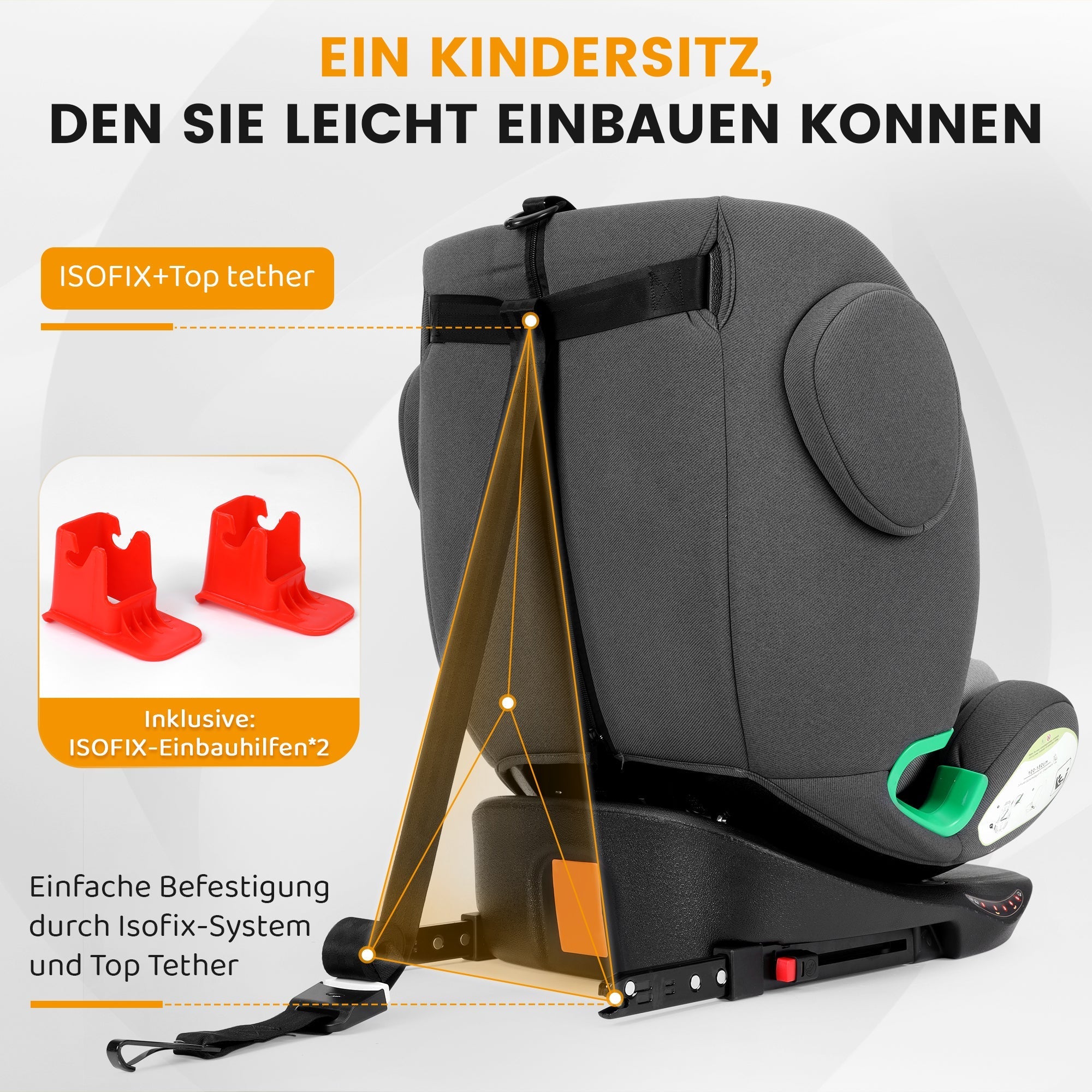 Child Car Seat 360° Rotating i-Size ISOFIX 40-150cm (0-36kg) Grey