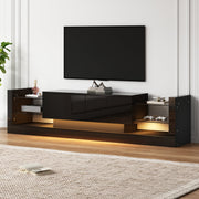 TV Cabinet, 181cm LED Lit, 80-inch Capacity, High-Gloss White