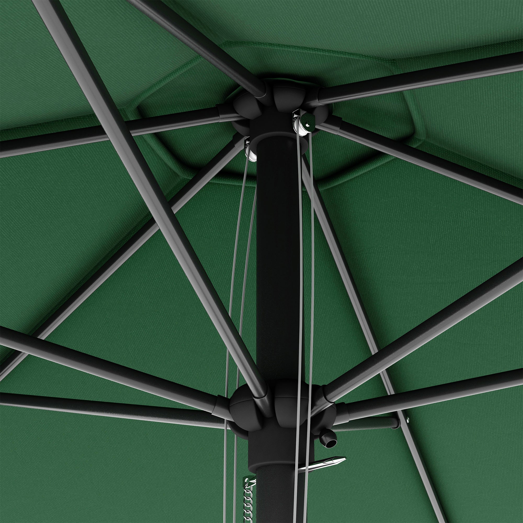 Garden Parasol Umbrella, 2.8m Round Market Sun Shade Canopy, Green