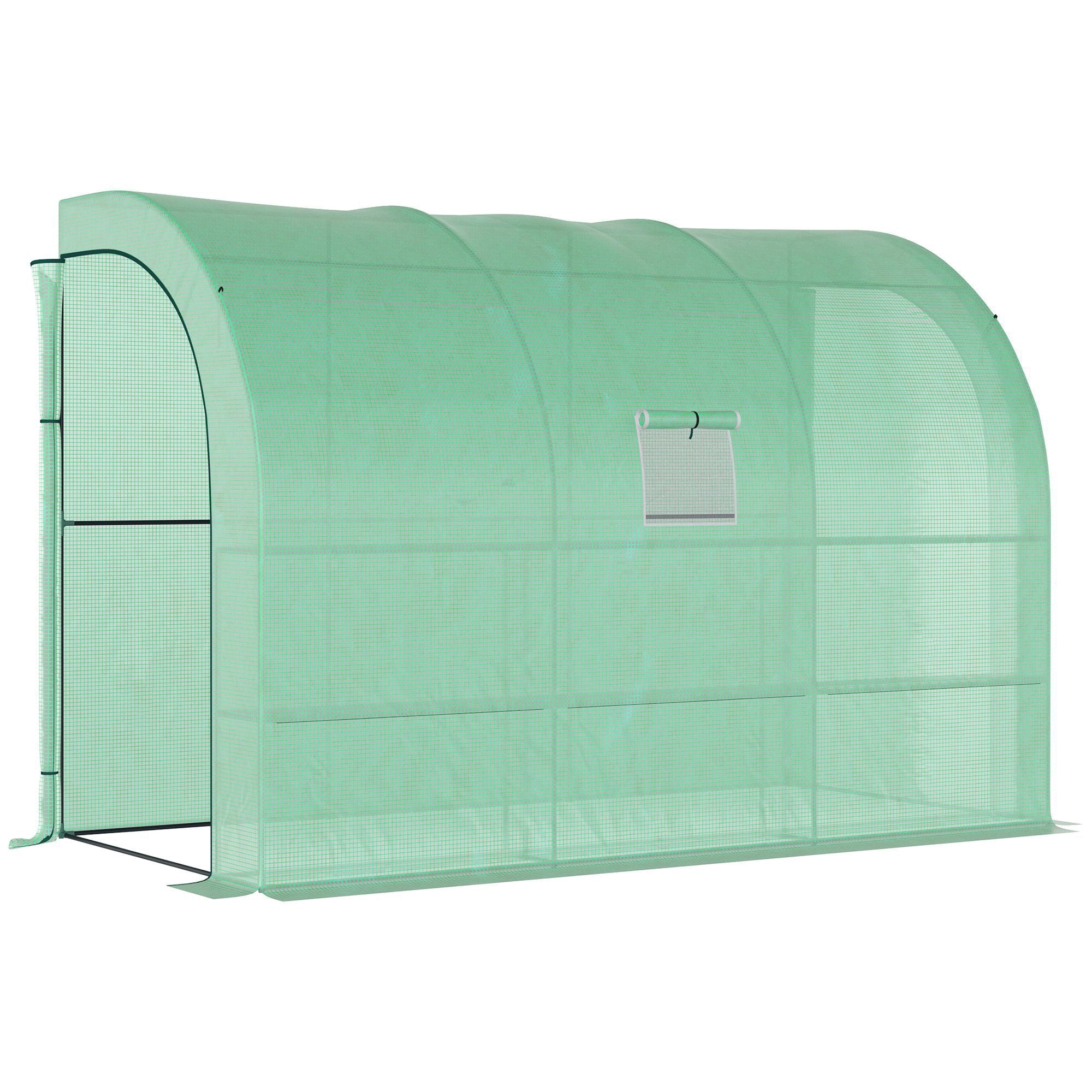 Greenhouse, Shelves Windows Winter-Proof Steel, Green
