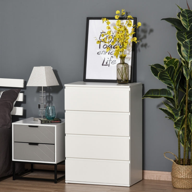 Chest of Drawers, 4-Drawer Storage Cabinets Modern Dresser, Particle Board