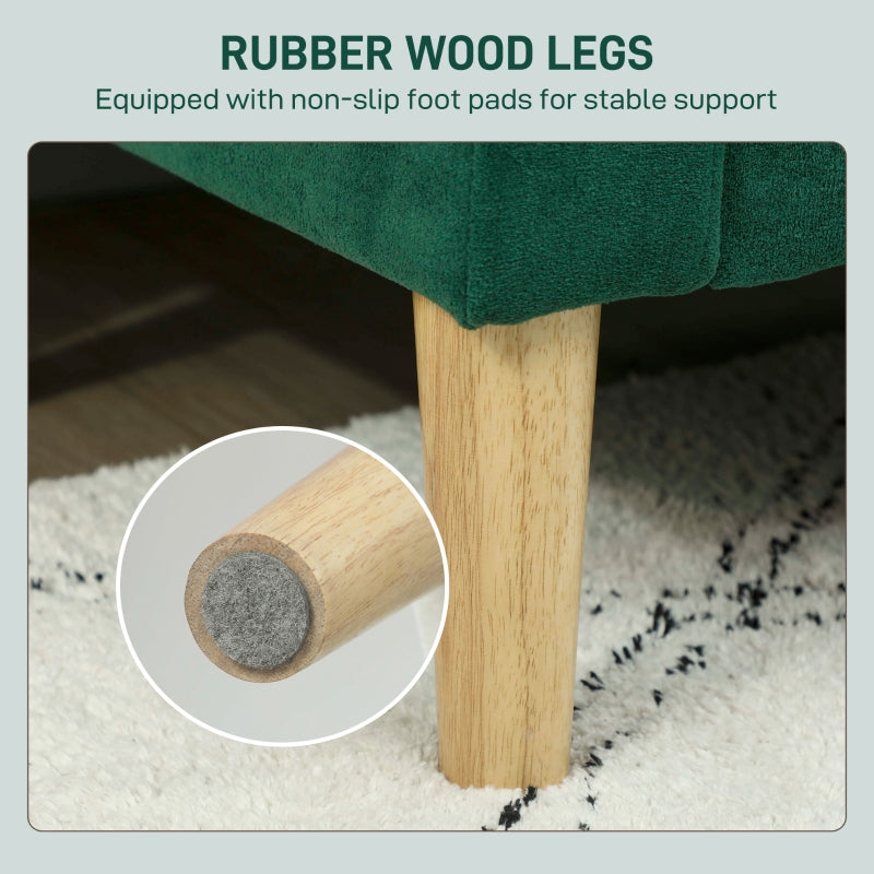 Two-Seater Sofa Velvet-Feel - Green