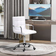 Office Chair, Height-Adjustable Ergonomic Swivel Executive, PU White