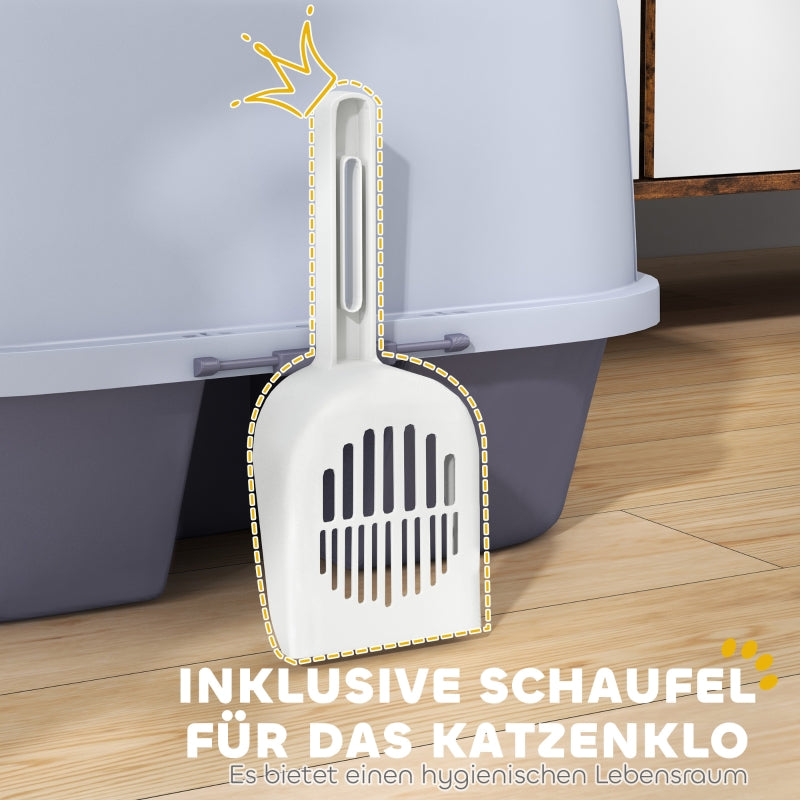 Katzentoilette mit Deckel, Schaufel, leicht zu reinigen, verschließbar, Lila
