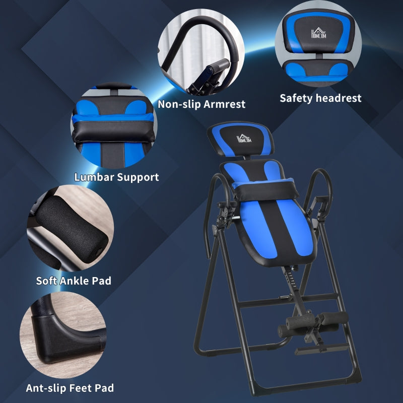 Foldable Gravity Inversion Table, Back Therapy Fitness Bench, Soft Ankle Cushions, for Home