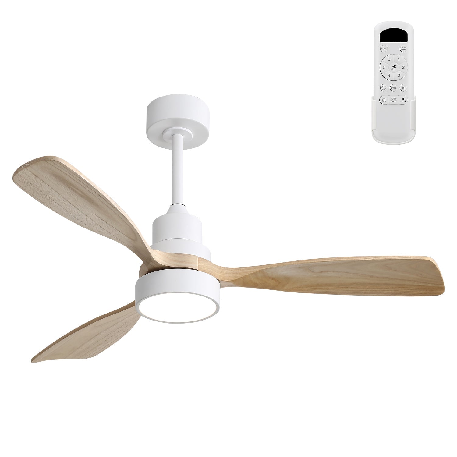 Ceiling Fan with Light 48 Inch LED Dimmable 3 Color Reversible Timer